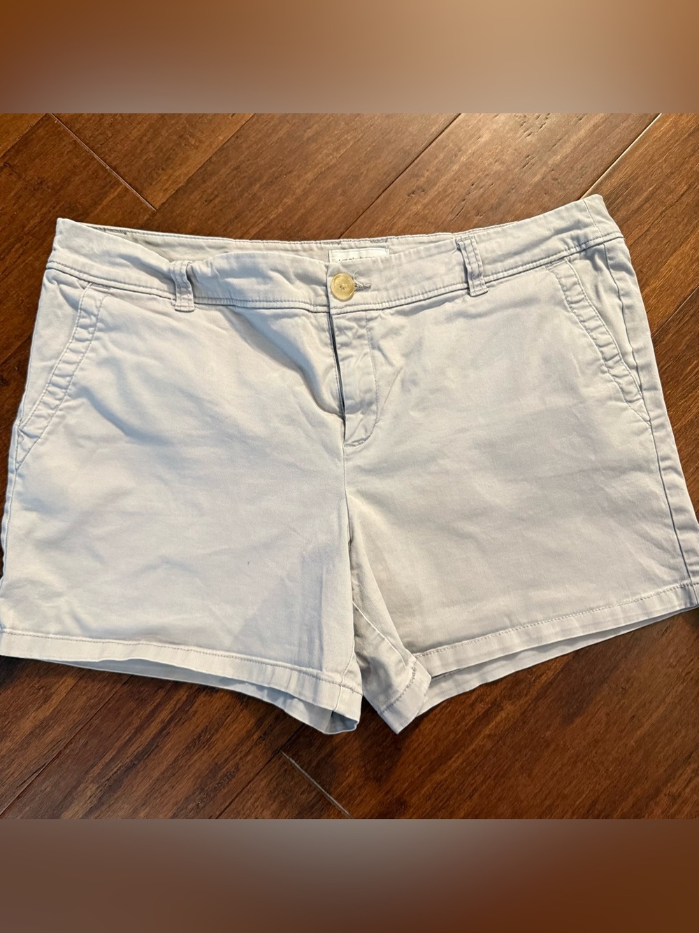 Liz Claiborne Classic Size 14 Light Khaki Cotton Shorts High Rise Preppy Classic